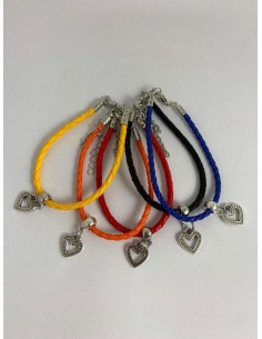 10 Bracciali colorati con cuore