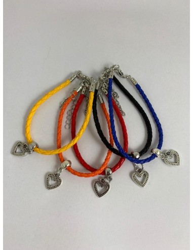 10 Bracciali colorati con cuore
