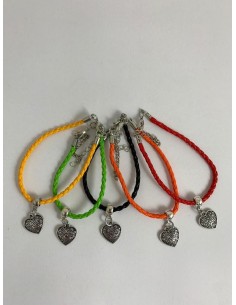 10 Bracciali colorati con cuore