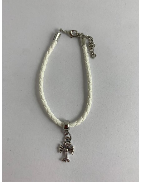10 Bracciali bianchi con croce
