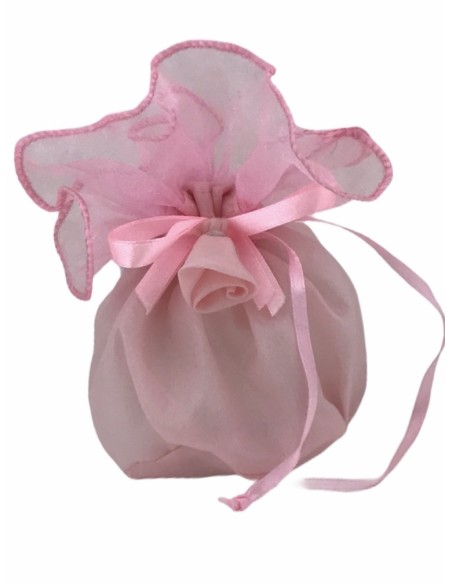 12 Sacchetti organza rosa