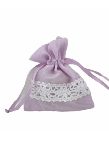 12 Sacchetti rosa con merletto