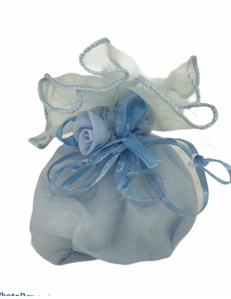12 Sacchetti organza celeste