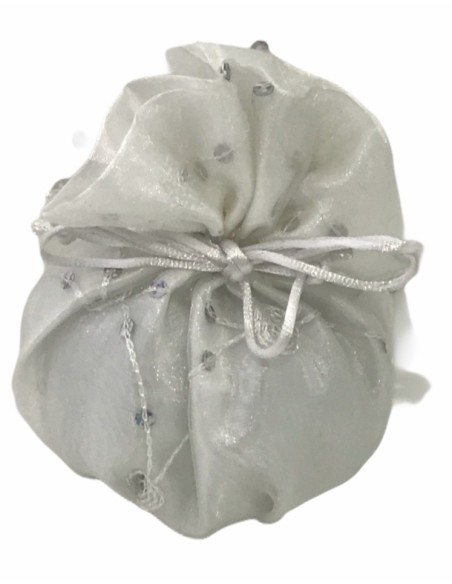12 Sacchetti raso bianco