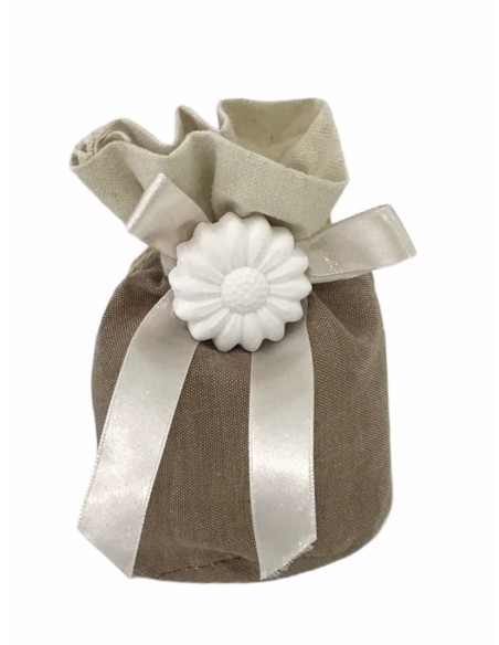 12 Sacchetti marrone con fiore