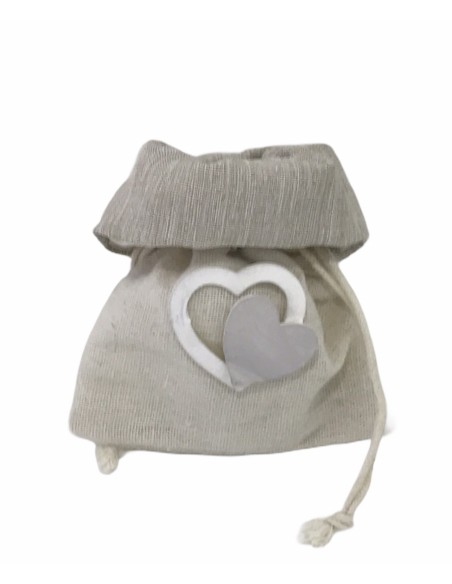 12 Sacchetti iuta con cuore