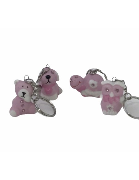 24 Portachiavi animaletti rosa