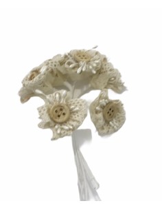 6 Fiori decorativi con bottone