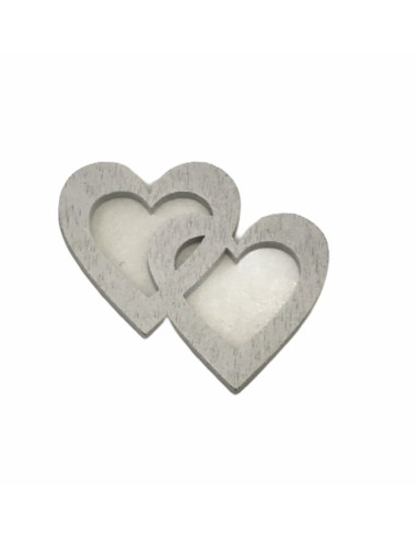 24 Applicazione doppio cuore bianco