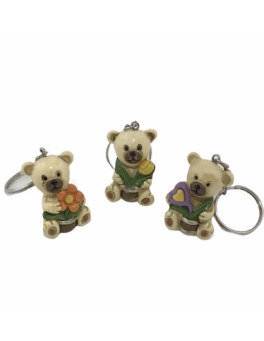 12 Portachiavi orso panna