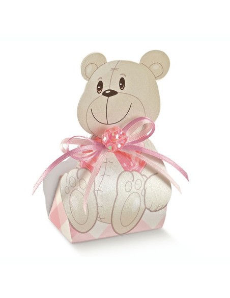 10 Scatole orso rosa