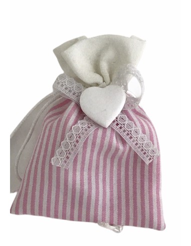 10 Sacchetti rosa con cuore