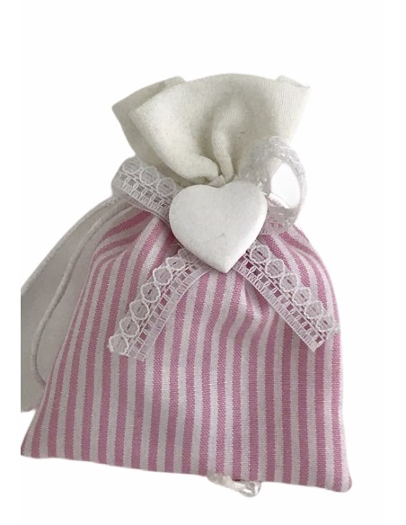 10 Sacchetti rosa con cuore