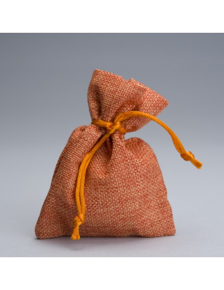 10 Sacchetti iuta arancio cm13