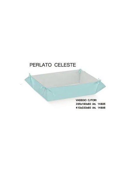 Vassoio celeste perlato cm41