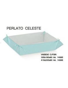 Vassoio celeste perlato cm28