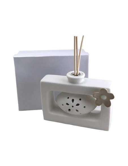Diffusore con fiore tortora cm9