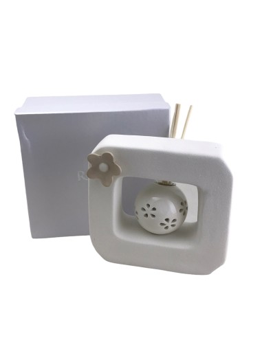 Diffusore con fiore tortora