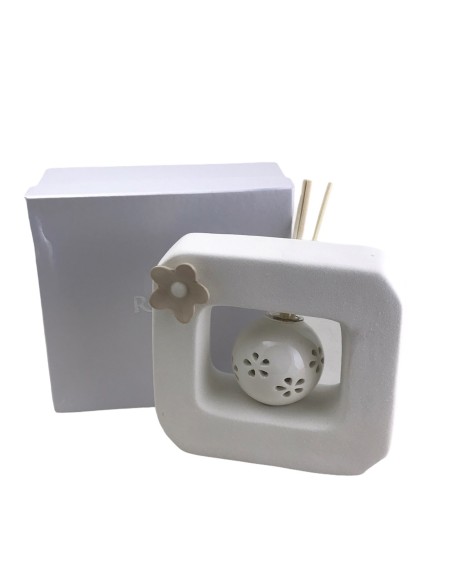 Diffusore con fiore tortora