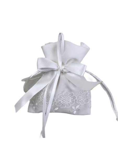 10 Sacchetti velluto bianco