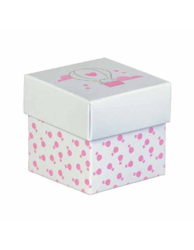 10 Scatole cubo mongolfiera rosa