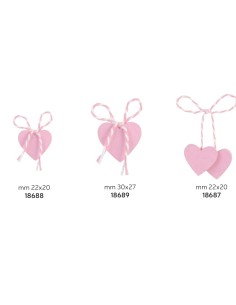12 Applicazioni cuore rosa cm3