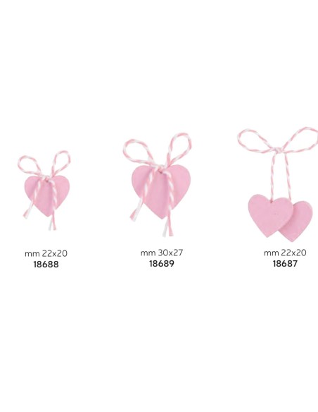 12 Applicazioni cuore rosa cm2