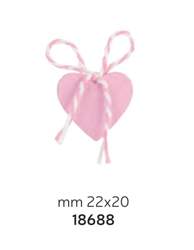 12 Applicazioni cuore rosa cm2