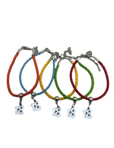 10 Bracciali colorati numero 18