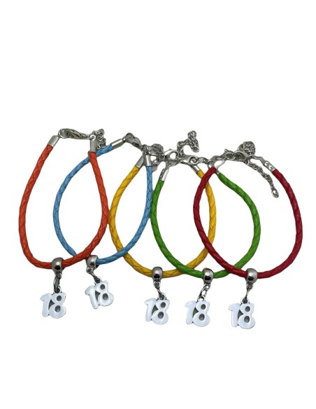 10 Bracciali colorati numero 18