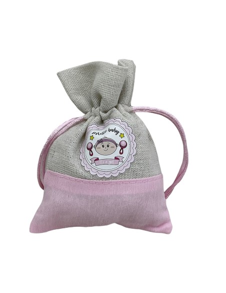 12 Sacchetti rosa con bimba
