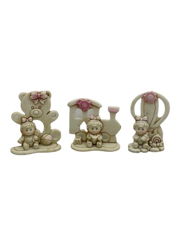 12 Statuina tris bimba rosa cm6