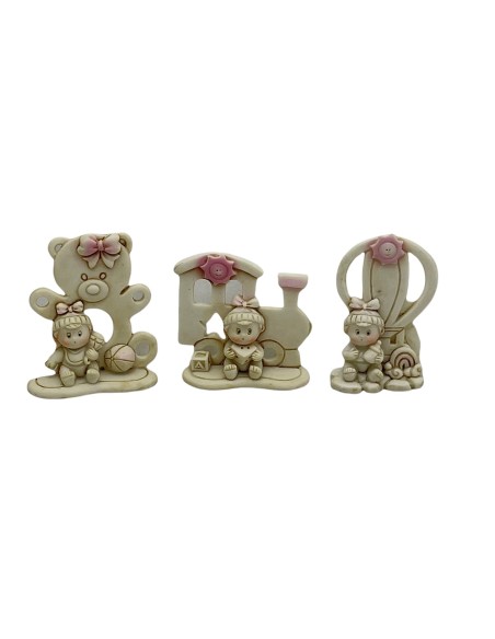 12 Statuina tris bimba rosa cm6
