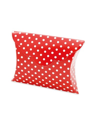 10 Scatole busta pois rosso