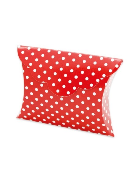 10 Scatole busta pois rosso