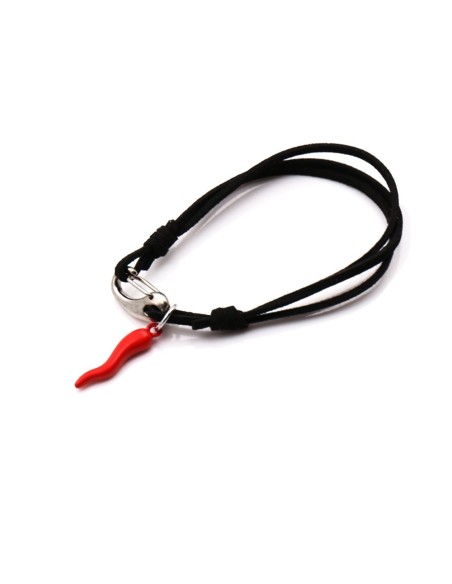 10 Bracciali neri con corno