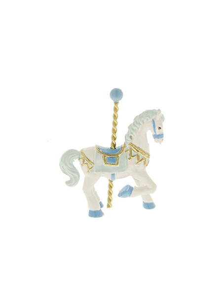 6 Statuina cavallo  celeste cm7
