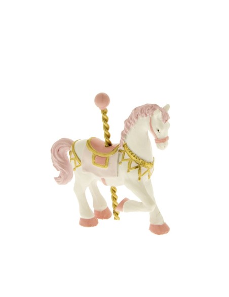 12 Statuina cavallo rosa cm5