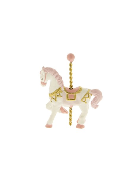 6 Statuina cavallo rosa cm7