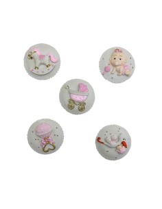 12 Magnete tondo rosa