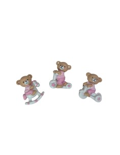 12 Statuina orso rosa