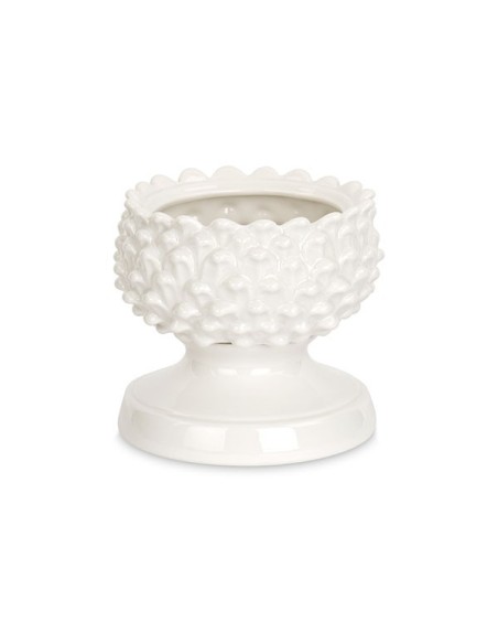 3 Vaso portapianta pigna bianca