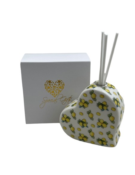 Diffusore cuore con limoni cm7