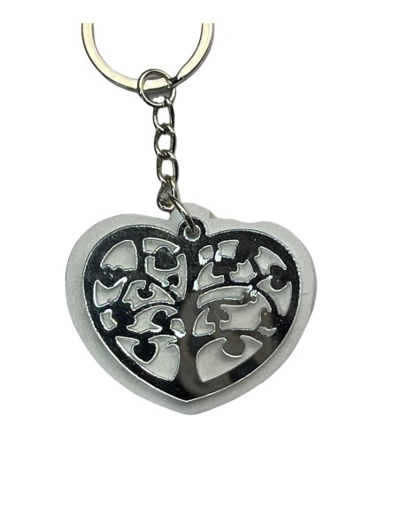 12 Portachiavi cuore argento