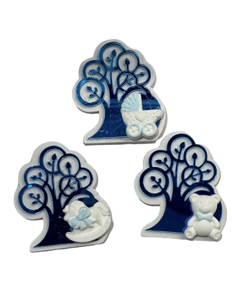 12 Magnete tris albero azzurro