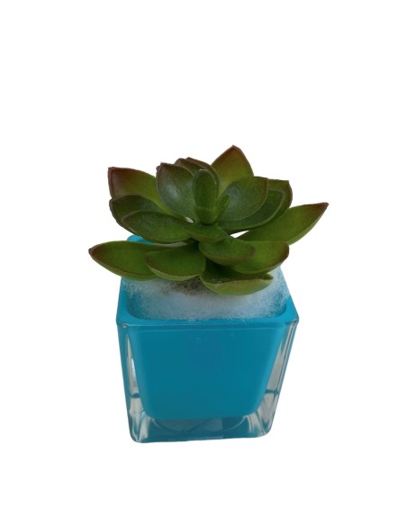 12 Vaso portapianta vetro 6X6 turchese