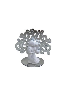 6 Statuina albero argento con sposi