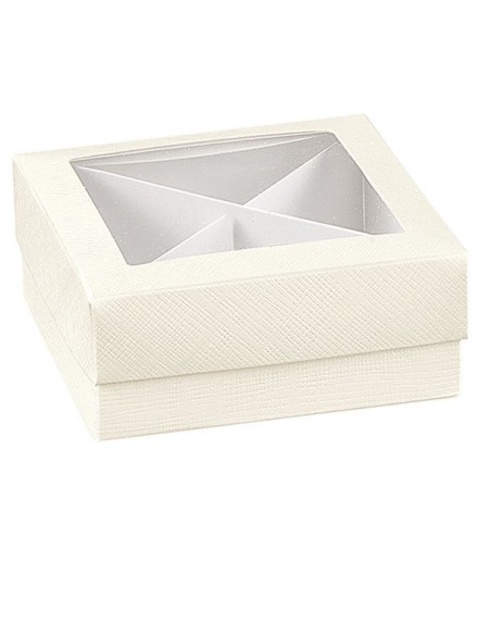10 Scatole bianche con divisorio 12x12x4