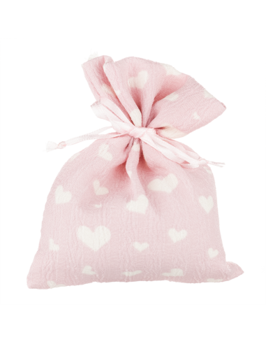 10 Sacchetti con cuori rosa