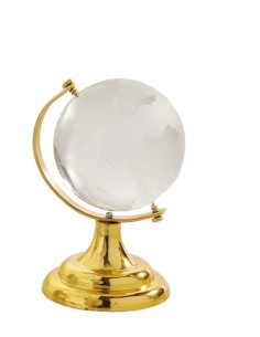 Statuina mappamondo oro cm 8